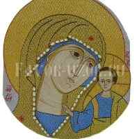 Казанская икона Божией Матери. Ручная вышивка. купить с доставкой
