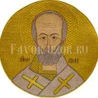 Икона Святого Николая. Лицевое золотное шитьё. купить с доставкой