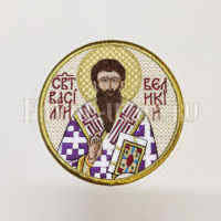 Святой Василий Великий, икона вышитая купить с доставкой